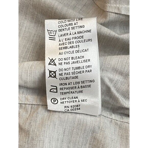 Saks Fifth Avenue Men’s Shirt L Gray Cotton Long Sleeve Colorblock Stripe Casual - Picture 8 of 9